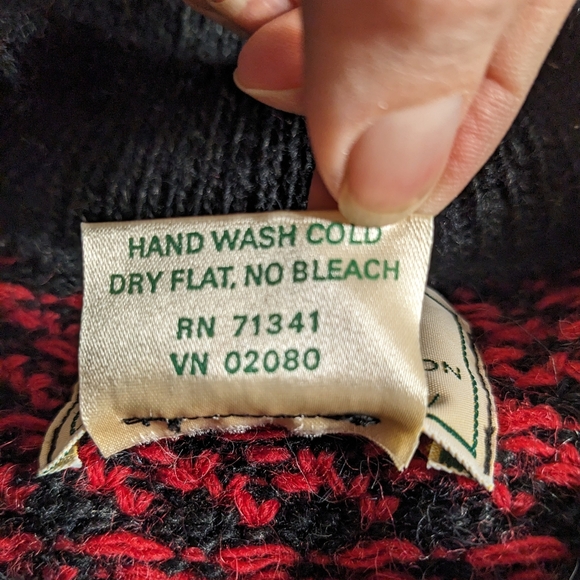 Vintage LL Bean Norwegian Wool Birdseye Sweater Fisherman Nordic Tall XL - Picture 7 of 8